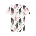 thumbnail image 3 of Youyipin Womens Tops Womens Dressy Tops Women's Fashion Casual Short Sleeve Flower Print Round Neck Pullover Top Blouse Short Sleeve Shirts For Women, 3 of 6