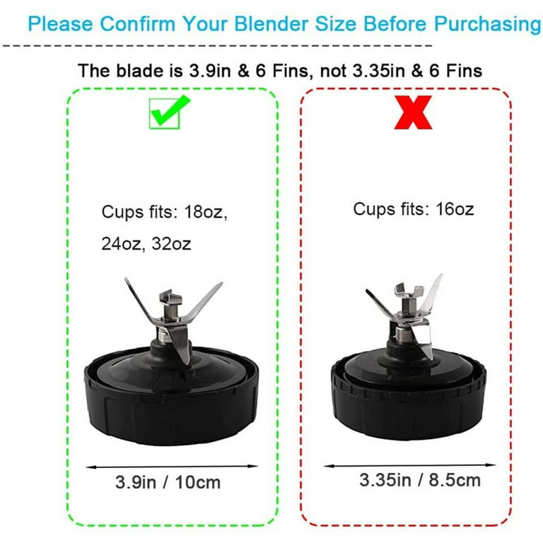 For Ninja Blender Replacement Parts Assembly 6 Fins, Extractor Blade Blender  Cup Parts for BL45070 BL45170 BL45470 