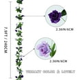 thumbnail image 3 of 2 Pack (15.8FT) Artificial Rose Flower Garland Fake Flower Vines with Green Leaves Hanging Burgundy Silk Roses for Wedding Table Backdrop Arch Party Centerpiece Room Decor, 3 of 6