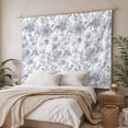 thumbnail image 3 of Watercolor Grey Floral Tapestry for Bedroom Wall Hanging Tapestry, Gray Ombre Botanical Summer Ceiling Backdrop Tapestries Poster Blanket Wall Decor for Teens Room Living Room Dorm 59" x 79", 3 of 8