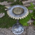 thumbnail image 2 of Round Cast Aluminum Metal 30-in Bird Bath with Sunflower Bowl, 2 of 3