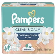 Pampers Wipes, Clean & Calm, Cotton Blossom Scent, 168 Wipes Total (3X Pop-Top Packs)