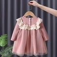 thumbnail image 2 of Vestido de princesa de primavera y otoño para niñas, vestido de gasa de algodón de moda con manga larga y mono, 2 of 6