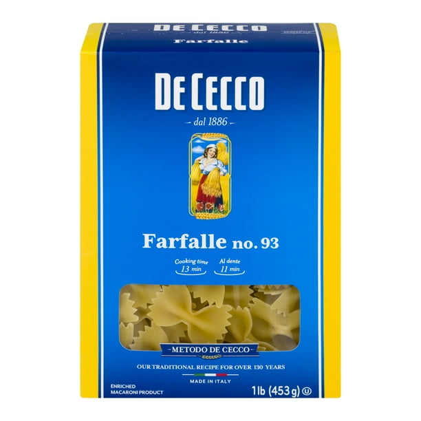 De Cecco Farfalle no.93 Pasta, 16 oz - Walmart.com - Walmart.com