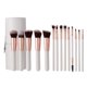 thumbnail image 1 of Juego de brochas de maquillaje de viaje de 14 piezas, juego de brochas para ojos con soporte, 1 of 5