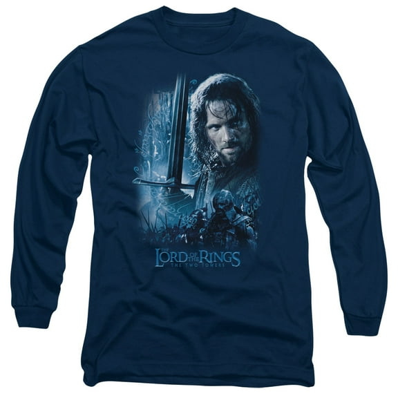 Lord of the Rings King In The Making Long Sleeve Adult 18/1 T-Shirt  Navy