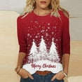 thumbnail image 2 of Women's Christmas Sweatshirts Funny Christmas Tree Print Pullover Sweater Blouses Long Sleeve Shirts Crew Neck Tops Casual Tops Comfy Fall Fashion Outfits Winter Christmas Clothes Christmas Gifts, 2 of 5