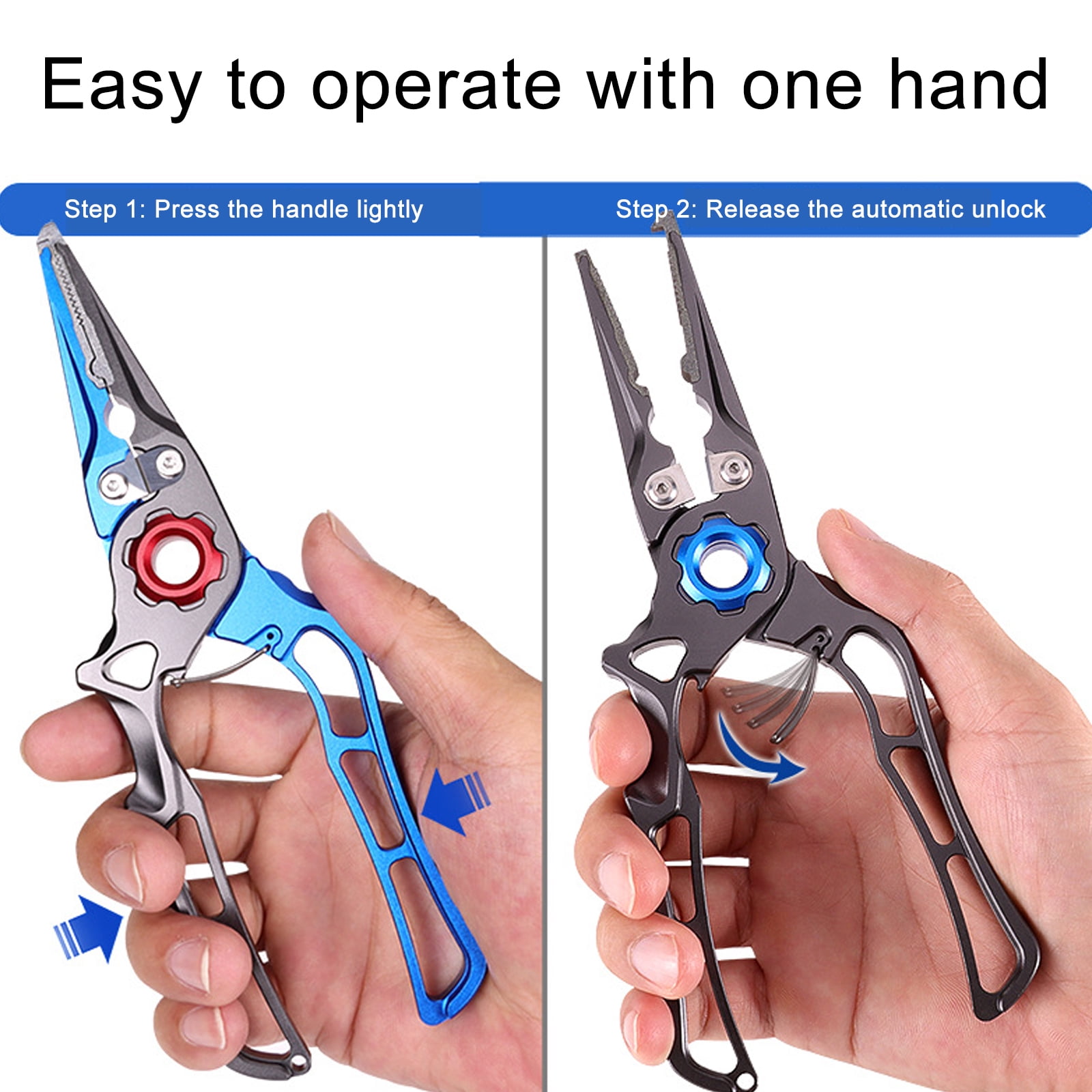 KUFptva Fishing Pliers Fishes Lip Grippers Fishing Plier Tool Fishing Hook Remover with Ergonomic Handle Multifunctional Pliers