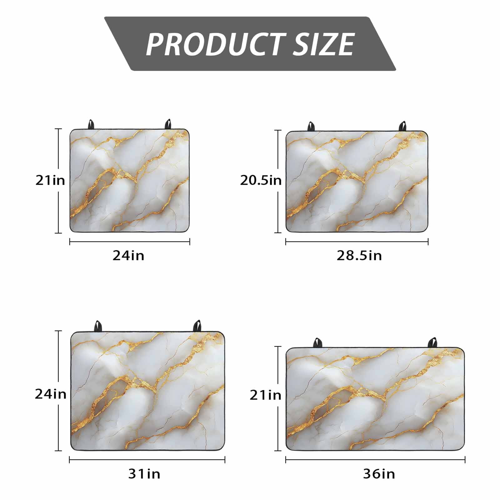 Marble Grey Stove Top Cover for Electric Stove, Heat-proof & Non Slip Glass Top Stove Cover Protector, Gold Texture Modern Crack Scenery Kitchen Flat Cooktop Rubber Mat 24x21 Inches