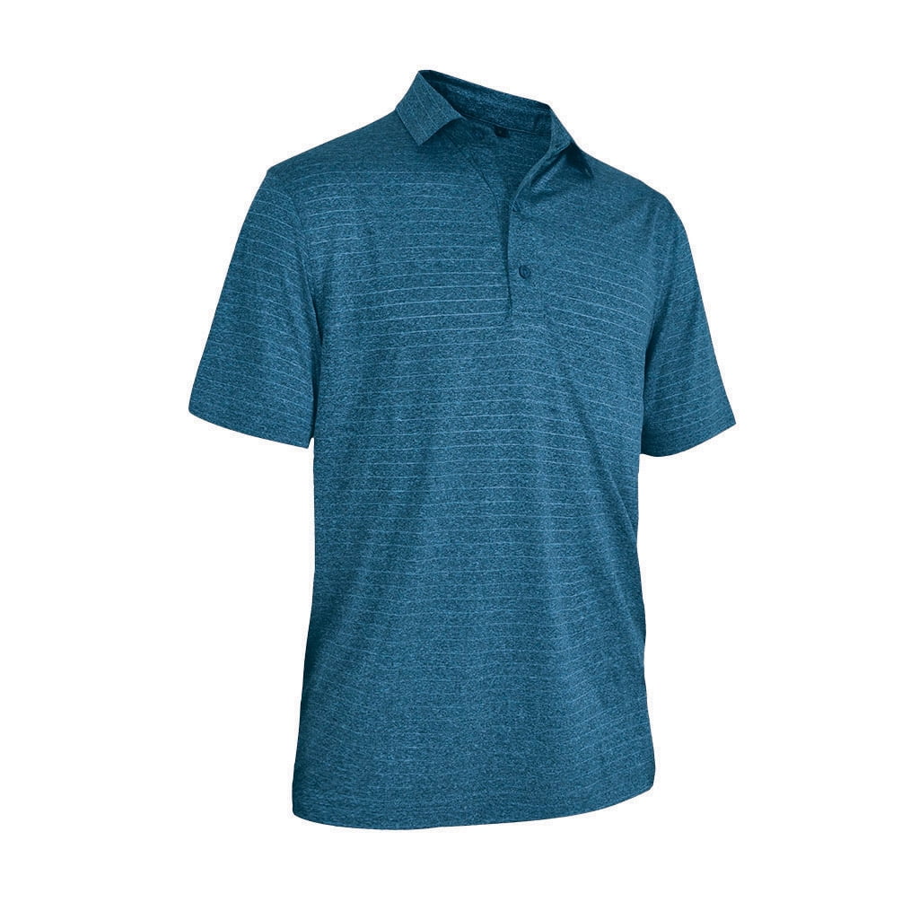 Monterey Club Men's Dry Swing Melange Stripe Texture Golf Polo Shirt ...