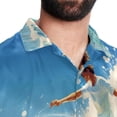 thumbnail image 5 of Surfing in Summer Men's Hawaiian Poplin Casual Printed Button Down Short Summer Beach Shirts, Unisex, 5 of 6