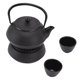 thumbnail image 3 of Tetera de Hierro Fundido, Té de Hierro Fundido Fácil de Usar Hervidor de Té Altamete Duradero Ahorro de Energía Con Tazas de Colador Más Cálido para Hogar, 3 of 7