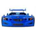 thumbnail image 4 of Super Card Beds Manufactured Wood Twin GT1 Race Car Novelty Bed with LED Lights and Sound, White, 4 of 6