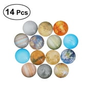 14pcs 30mm Mixed Planet Mosaic Tiles Dome Cabochons Glass Gemstone for Crafts Jewelry Making