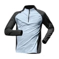 thumbnail image 6 of Moxiu Workout Clothes for Men 2 Piece Quarter Zip Long Sleeve Shirt and Pants Tracksuit Set Quick Dry Athletic Running Jogger Suit Light Blue,M, 6 of 7