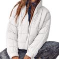 thumbnail image 4 of GEWSEY Women's Oversized Splice Quilted Lightweight Puffer Jacket Casual Padded Coat (White, L), 4 of 7