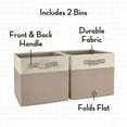 thumbnail image 4 of RiverRidge Kids 2pc Two-Tone Collapsible Cube Fabric Storage Bins with Handles - Taupe, 4 of 8