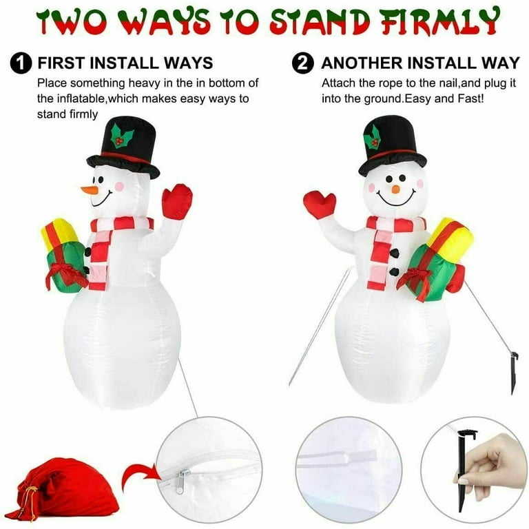 5ft Christmas Inflatables Snowman Outdoor Yard Decor with Rotating