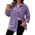 thumbnail image 2 of Women's Cardigan Winter Tops Casual Fashion Solid Color Lapel Button Up To Long Sleeved Top S-2XL, 2 of 7