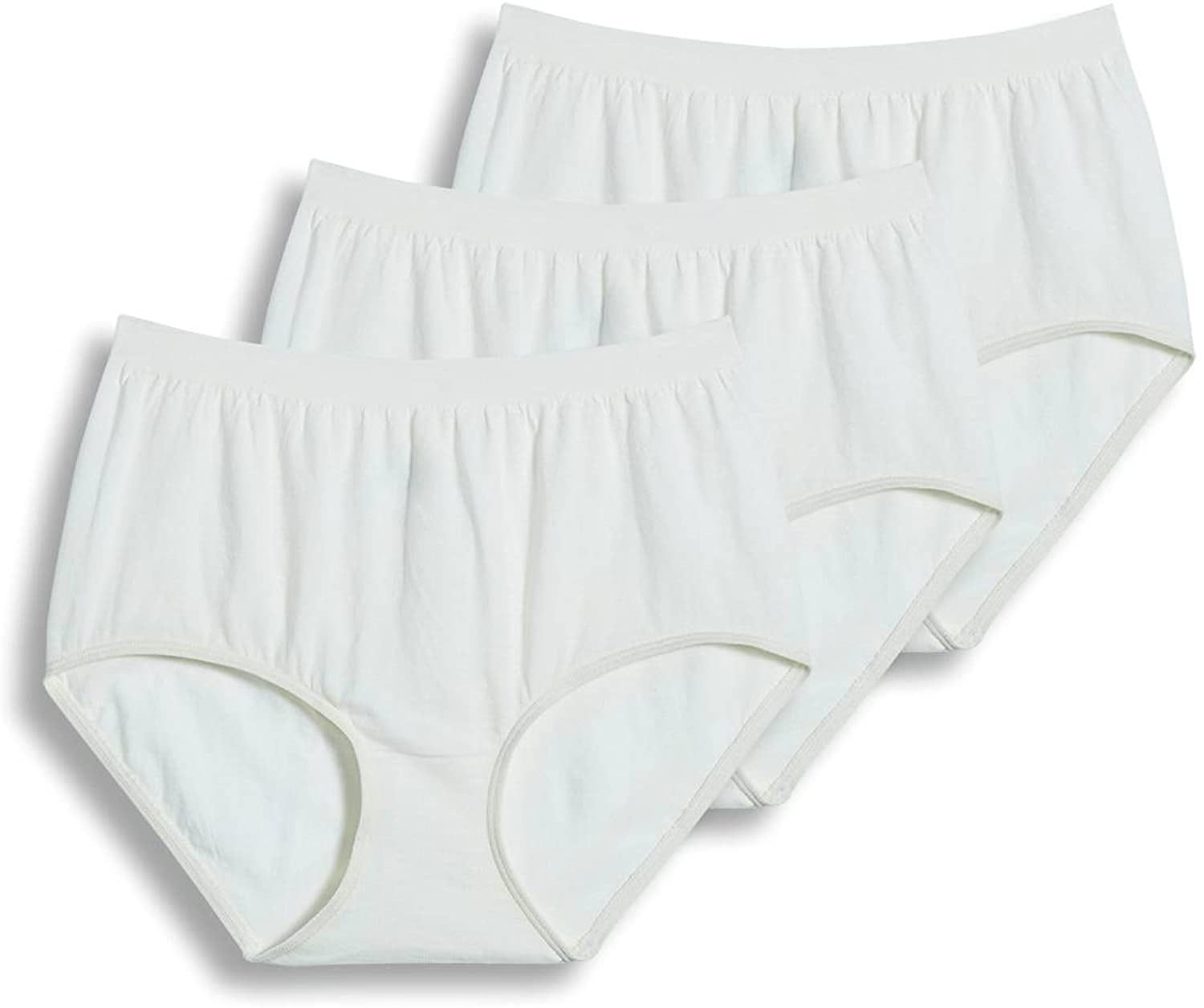 Jockey Women's Underwear Comfies Cotton Brief - 3 Pack, ivory, 8 ...