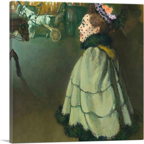 ARTCANVAS Woman At The Champs-Elysees By Night 1889 Canvas Art Print by Louis Anquetin - Size: 18" x 18" (1.50" Deep)