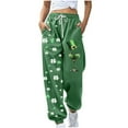 thumbnail image 3 of QATAINLAV Yoga Pants Women St. Patrick's Day Joggers Sweatpants Baggy Casual Drawstring Trousers with Pockets, Green, S, 3 of 6