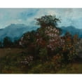thumbnail image 2 of Gustave Courbet 24x20 Black Ornate Framed Double Matted Museum Art Print Titled: Landscape with Fleuri Massif, 2 of 5