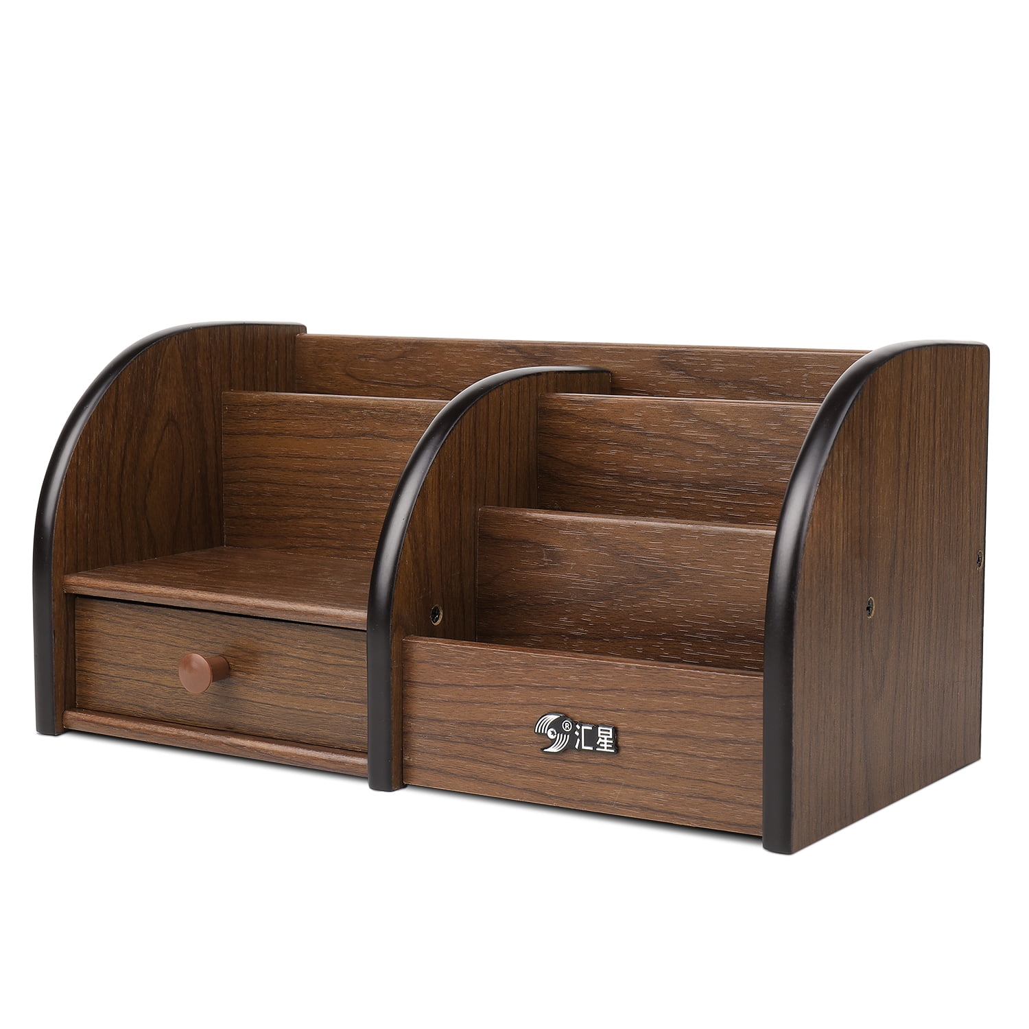 Wooden Desk Organizer with Drawers - Classic Wood Desktop Tabletop ...