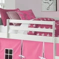 thumbnail image 3 of OS Home and Office Louvered Design Twin Low Loft Bed in White with Pink Canvas Tent, 3 of 6