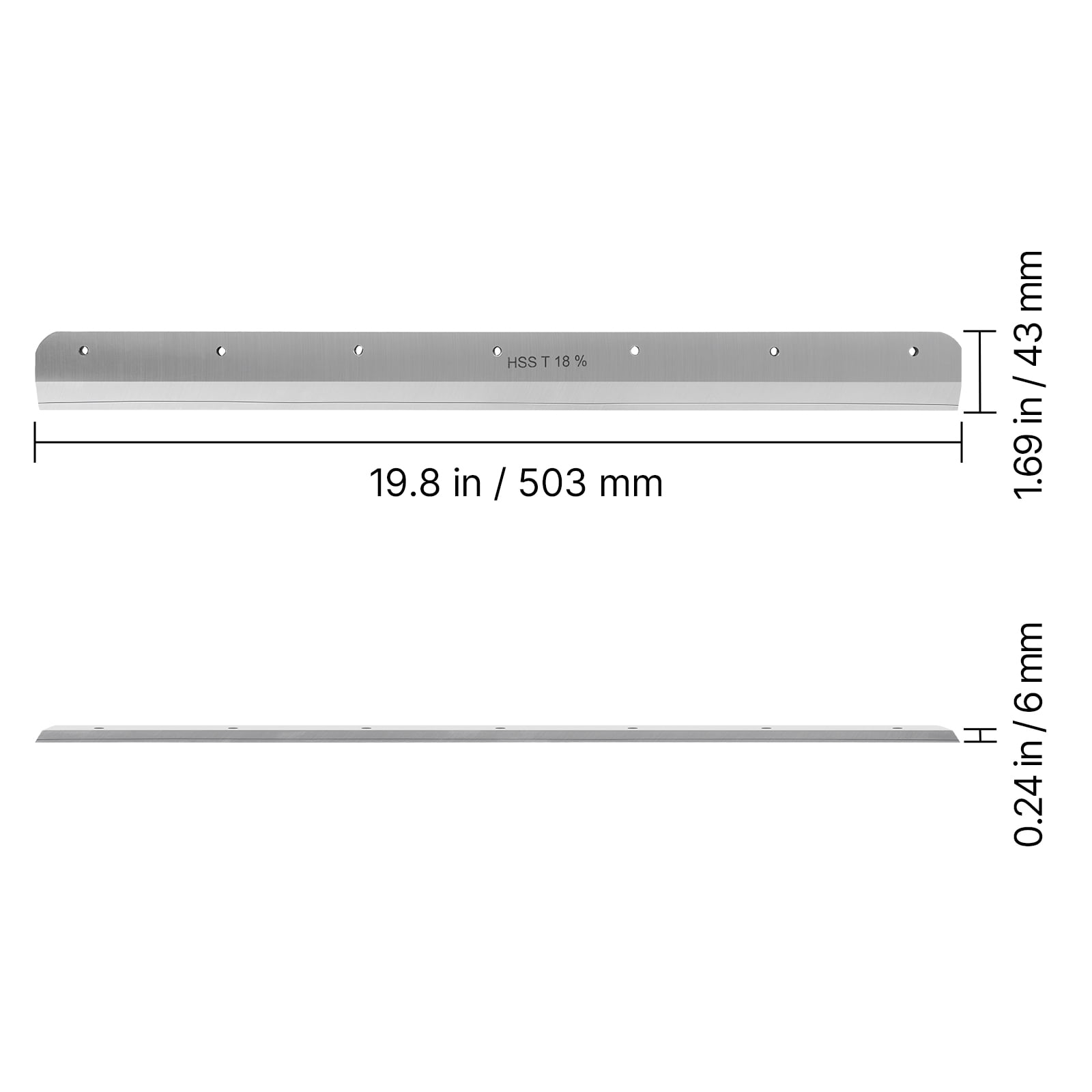 VEVOR Paper Cutter Blade, Heavy Duty Steel Blade Replacement Suitable for Professional Cutter G450VS+, Paper Trimmer Machine Spare Blade,503 x 43 x 6 mm