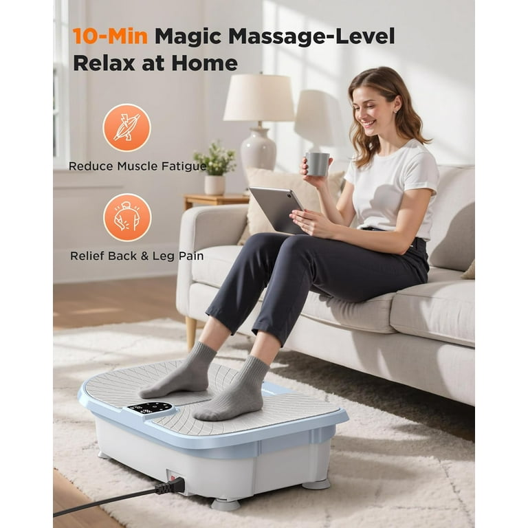 FEIERDUN Vibration Plate Exercise Machine, 400 LBS Capacity Vibration Plate  for Lymphatic Drainage, Max Space for Whole-Body Workout & Relaxation at ...