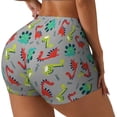 thumbnail image 2 of Sigee Cute Dinosaur Print Women's High Waist Workout Shorts - Squat Proof, Tummy Control, Yoga and Gym Activewear-XX-Large, 2 of 9