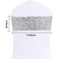 thumbnail image 4 of 5/10/20pcs Sequin Chair Sashes 5.9"x13.78" Stretch Spandex Bands Sparkling Chair Cover Decorations for Wedding Banquet Party Festival Home Decor (Silver), 4 of 6