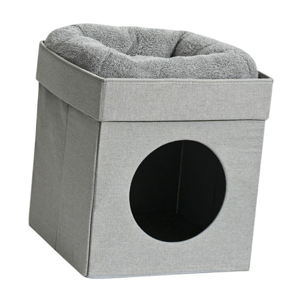 Casa para gatos, escondite para gatos, ahorra espacio, portátil, transpirable, nido para gatos, otomana para mascotas en casa, para dormir, trepar,