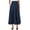 Blue, variant on Bimba Mid-Calf High Waist Denim Skirt Long Flared A line Retro Boho Skirts