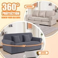 thumbnail image 6 of KINCAM 3-Seater Sofa Slipcover, Stretch Couch Cover with 2 Pillow Cover, Machine Washable Furniture Protector, Dark Gray, 6 of 7