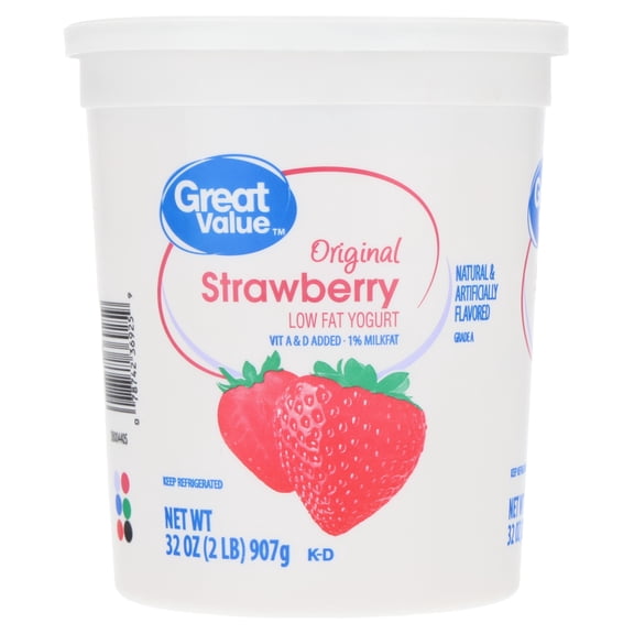 Great Value Original Strawberry Low-fat Yogurt, 32 oz
