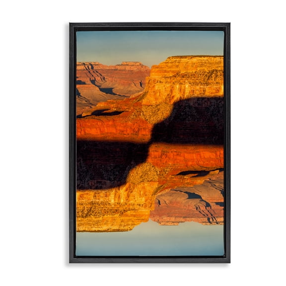 Stupell Industries Surreal Canyon Reflection Black Framed Floater Canvas Wall Art design by Robin Vandenabeele, 25 x 17