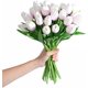 thumbnail image 3 of 15 tulipanes artificiales de seda de tacto real para decoración del hogar, Día de la Madre, primavera, boda, ramos, arreglos florales., 3 of 8