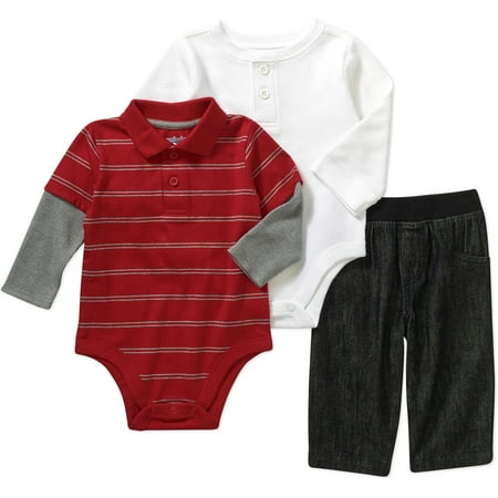 Baby boy long sleeve onesies Cotton-blend baby clothes are soft and breathable to keep Baby comfy Crotch snaps and lap shoulders allow for easy dressing and diaper changes Your little one will look magically adorable when dressed in any of the bodysuits in the 3-Pack of Harry Potter Long-Sleeve Bodysuits.