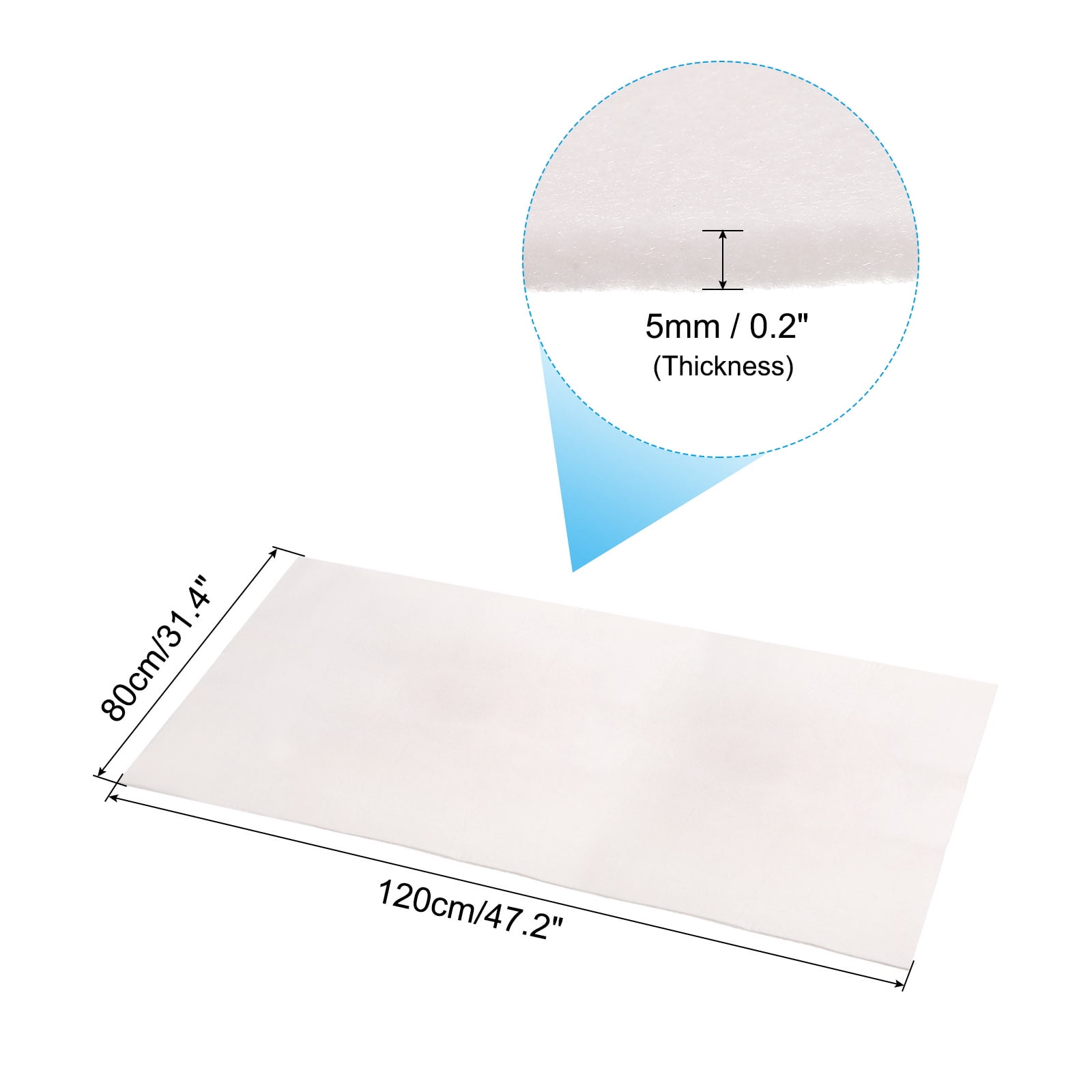 Uxcell 120x80cm(47.2x31.4") Xuan Paper Painting Felt Desk Pad, Soft Ink Brush Writing Drawing Mat Protector, White