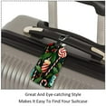thumbnail image 3 of Square 2Pack PU Leather Christmas Candy Cruise Luggage Tag with Privacy Cover and Name ID Tag for Travel Handbags Backpacks Luggage Tags, 3 of 6