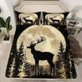 thumbnail image 2 of Manfei Farmhouse Deer Elk Queen Sheet Sets, Woodland Animal Flat Sheet, Teens Boys Girls Kids Queen Fitted Sheet, Ultra Soft Home Decor, 4pcs, 2 of 7