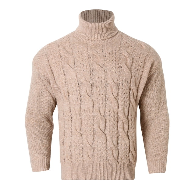 Chandail Col Roulé Décontracté pour Hommes Tricot Chaud Confortable Doux Mode Hiver