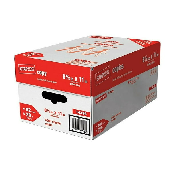 Copy Paper 20 lb. 8.5" x 11" White 5000 Sheets Walmart.ca