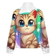 thumbnail image 6 of Jackets for Women Winter Coat Jackets Flannel Stand Collar Jacket(Cute Cat Holding Fish,Size:S-4XL), 6 of 7
