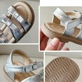 thumbnail image 6 of HAOTAGS Girls Summer Sandals, Open Toe Adjustable Hook & Loop Sandals for Beach Silver 5.5 T, 6 of 9