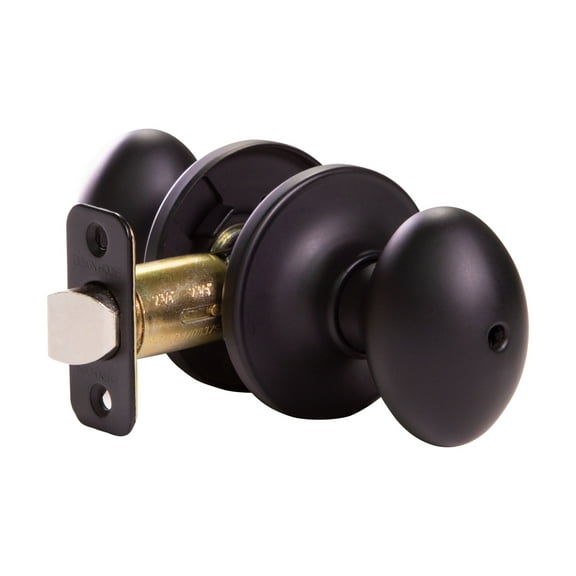 Design House Egg Privacy Bed and Bath Door Knob, Matte Black