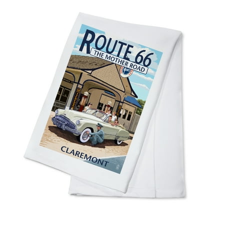 Chix Food Service Towels - Claremont, California - Route 66 - Service Station - Lantern Press Poster (100% Cotton Kitchen Towel)