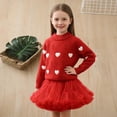 thumbnail image 4 of hengsof Girls Lovely Two Piece Set, Long Sleeve Knit Pullover with Heart Design and Flared Tulle Party Skirt for Little Girls Ages 1 to 8 Years, 4 of 7
